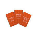 Dad Jokes Cards set of three orange playing cards with white printed joke text