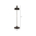 Clip-on stand, dark bronze metal finish, tall rod with binder clip top and round base