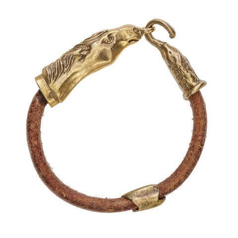 Men's Horse Head Leather Bracelet
