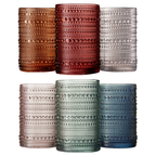 Beaded Hobnail Highball Drinking Glasses | Set Of 6 | 14 Oz