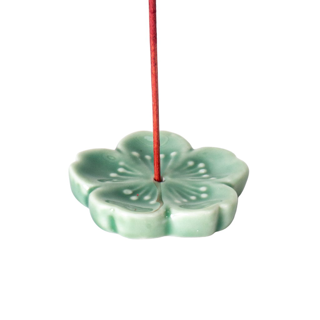 Cherry Blossom Incense Holder Green