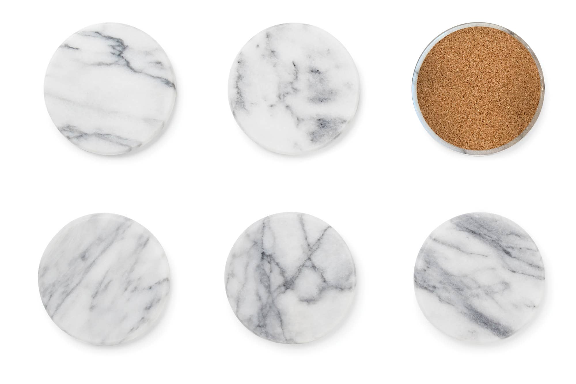 Marble Coaster White S/6