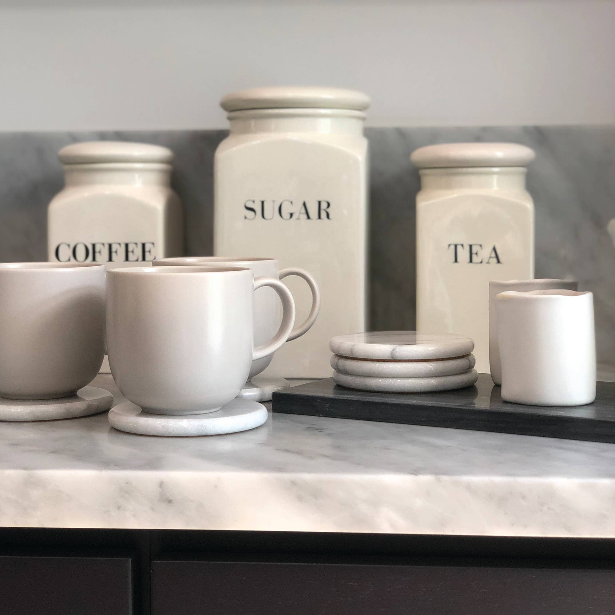 Marble Coaster White S/6