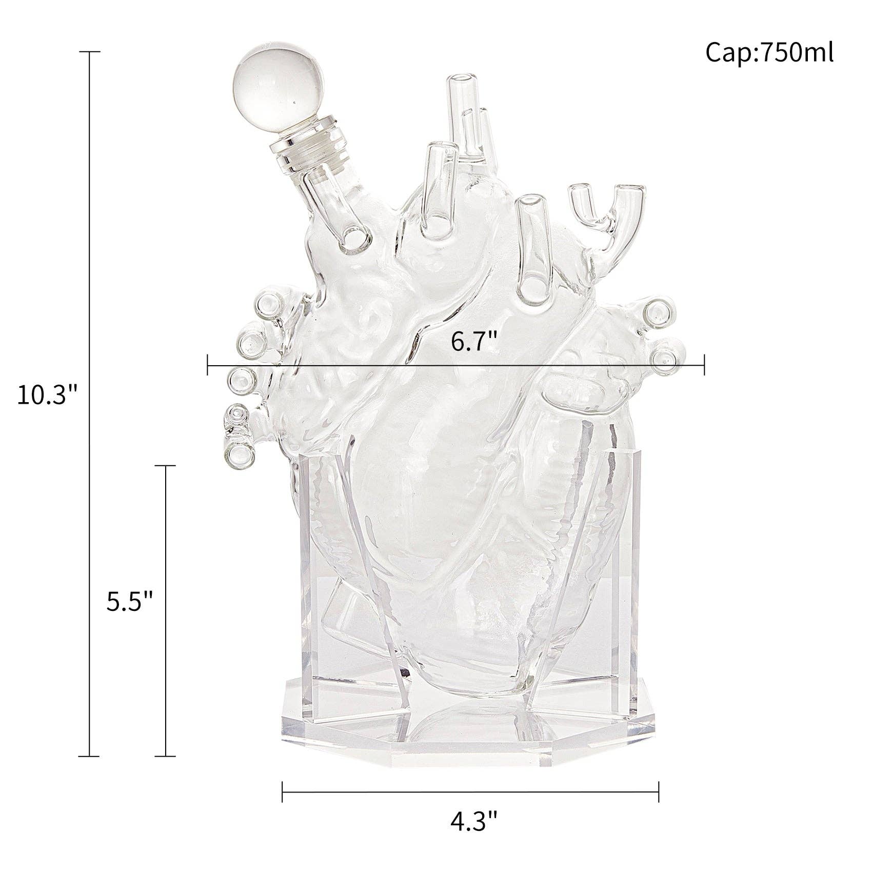 Heart Decanter Set | 750 Ml