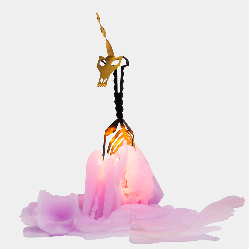 Unicorn Skeleton Candle