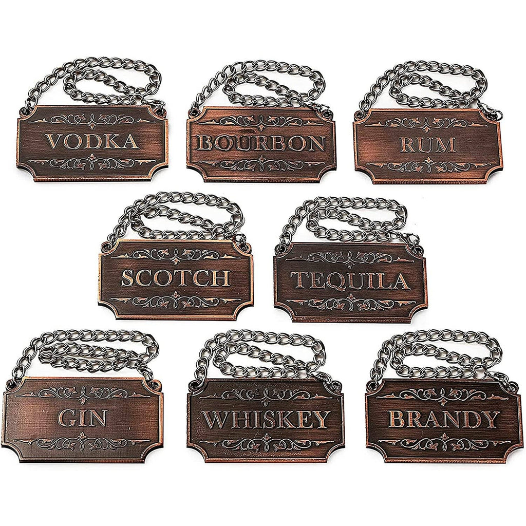 Decanter Tags Copper Set Of 8