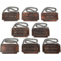Decanter Tags Copper Set Of 8