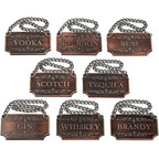Decanter Tags Copper Set Of 8