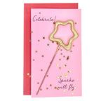 Mini 4" Star Sparkler Card W/ Confetti - "celebrate!" - Asst