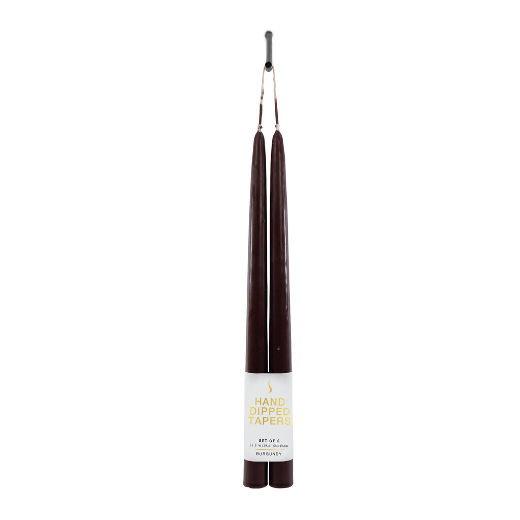 12" Joint Wick Burgundy Pair Candle