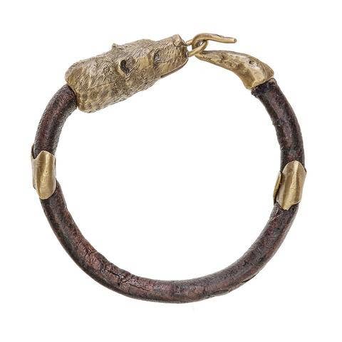 Men's Bear Head Leather Bracelet