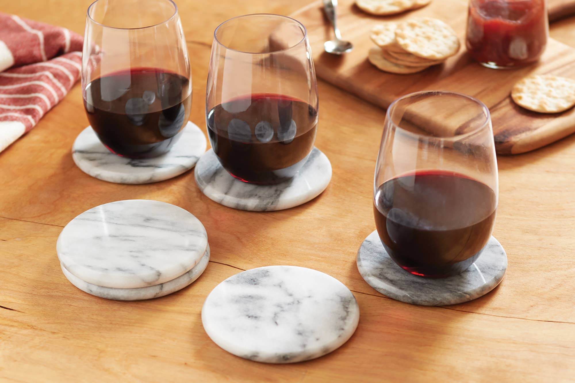 Marble Coaster White S/6