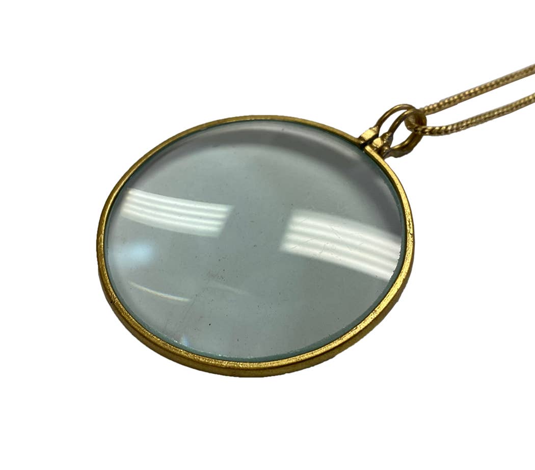 1-3/4" Magnifying Glass On Necklace - Antique Reproduction