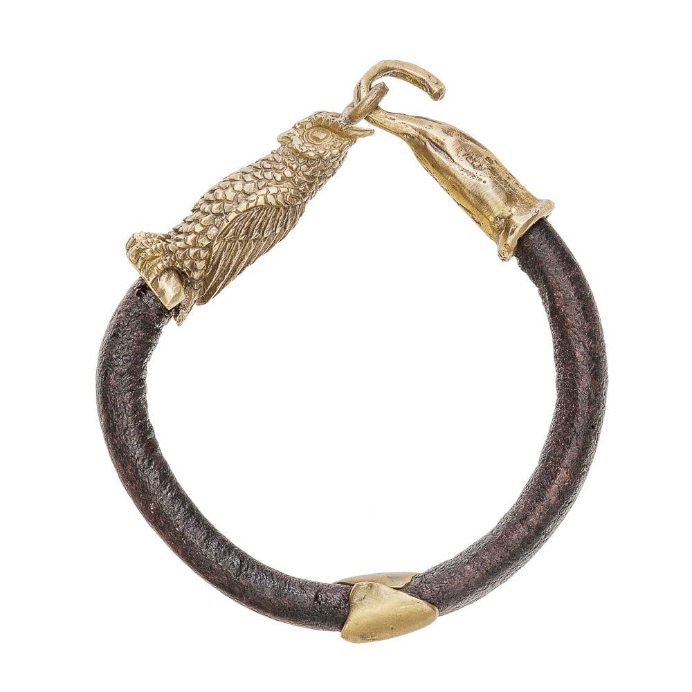 Men's Owl Leather Bracelet
