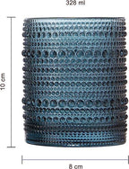 Hobnail Colored Beaded Tumbler Drinking Glasses Set Of 6