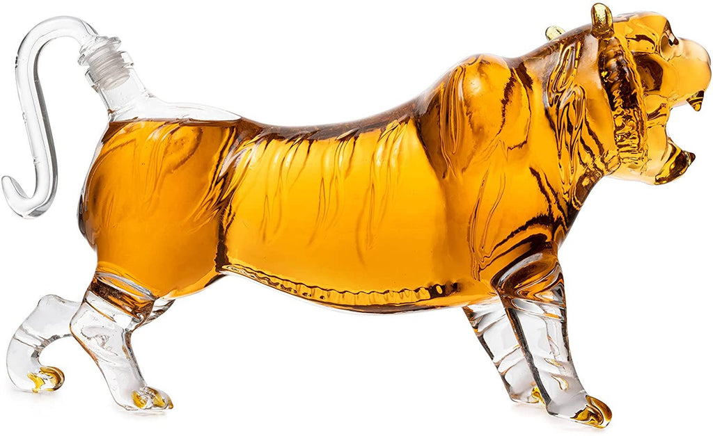 Tiger Decanter 1000ml 11"l Whiskey And Wine Decanter