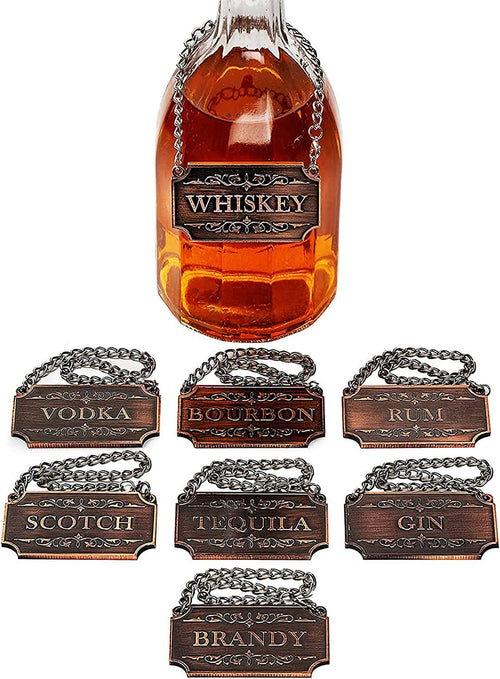 Decanter Tags Copper Set Of 8