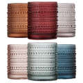 Hobnail Colored Beaded Tumbler Drinking Glasses Set Of 6
