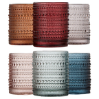 Hobnail Colored Beaded Tumbler Drinking Glasses Set Of 6