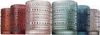 Hobnail Colored Beaded Tumbler Drinking Glasses Set Of 6