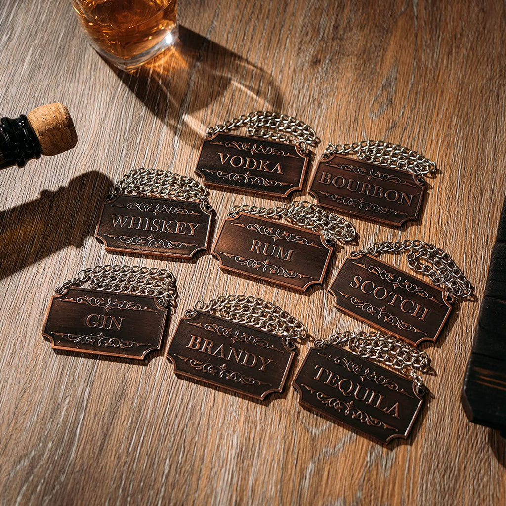 Decanter Tags Copper Set Of 8