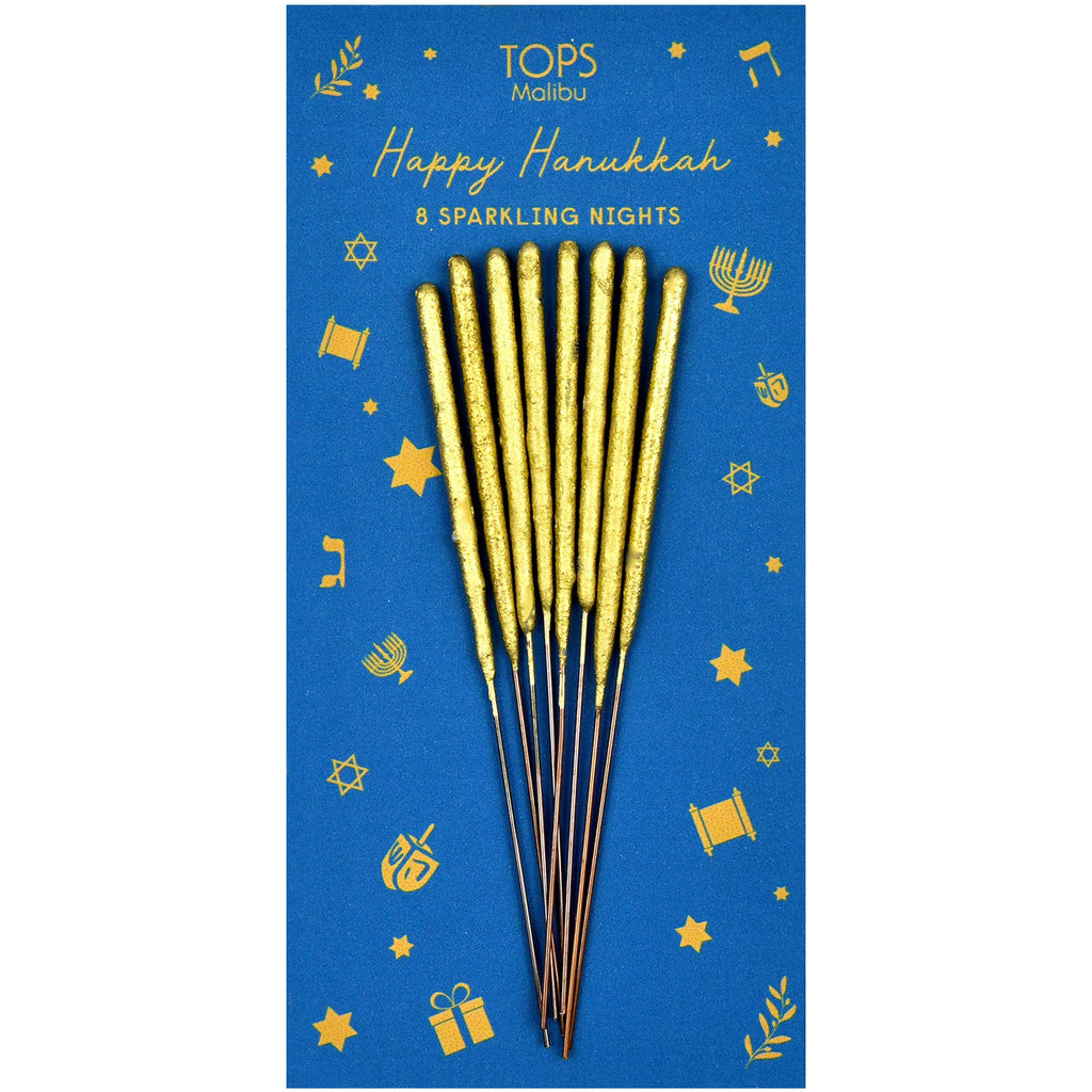 Mini 4" Gold Sparkler Candles - Hanukkah - Set Of 8