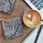 Cincinnati Map Slate Coasters