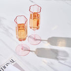 Flower Vintage Champagne Flute Glassware - Set of 2 - 7.4 oz