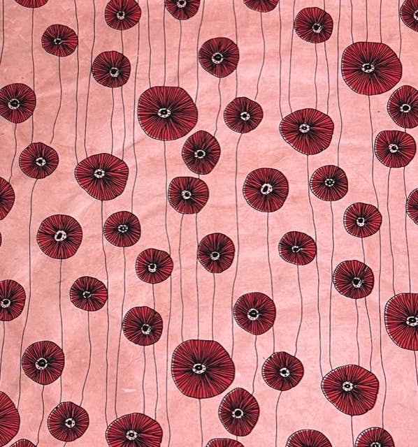 20x30 Blooms Handmade Silkscreen Paper 3 Colors