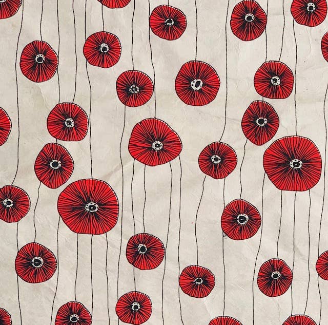20x30 Blooms Handmade Silkscreen Paper 3 Colors