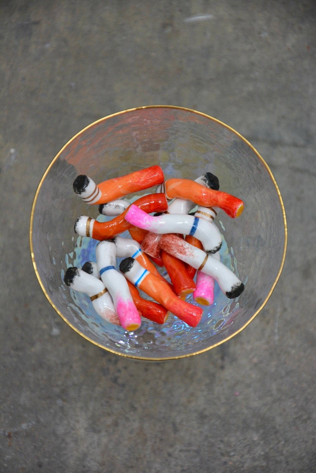 Assorted Lipstick Stained Ceramic Cigarettes