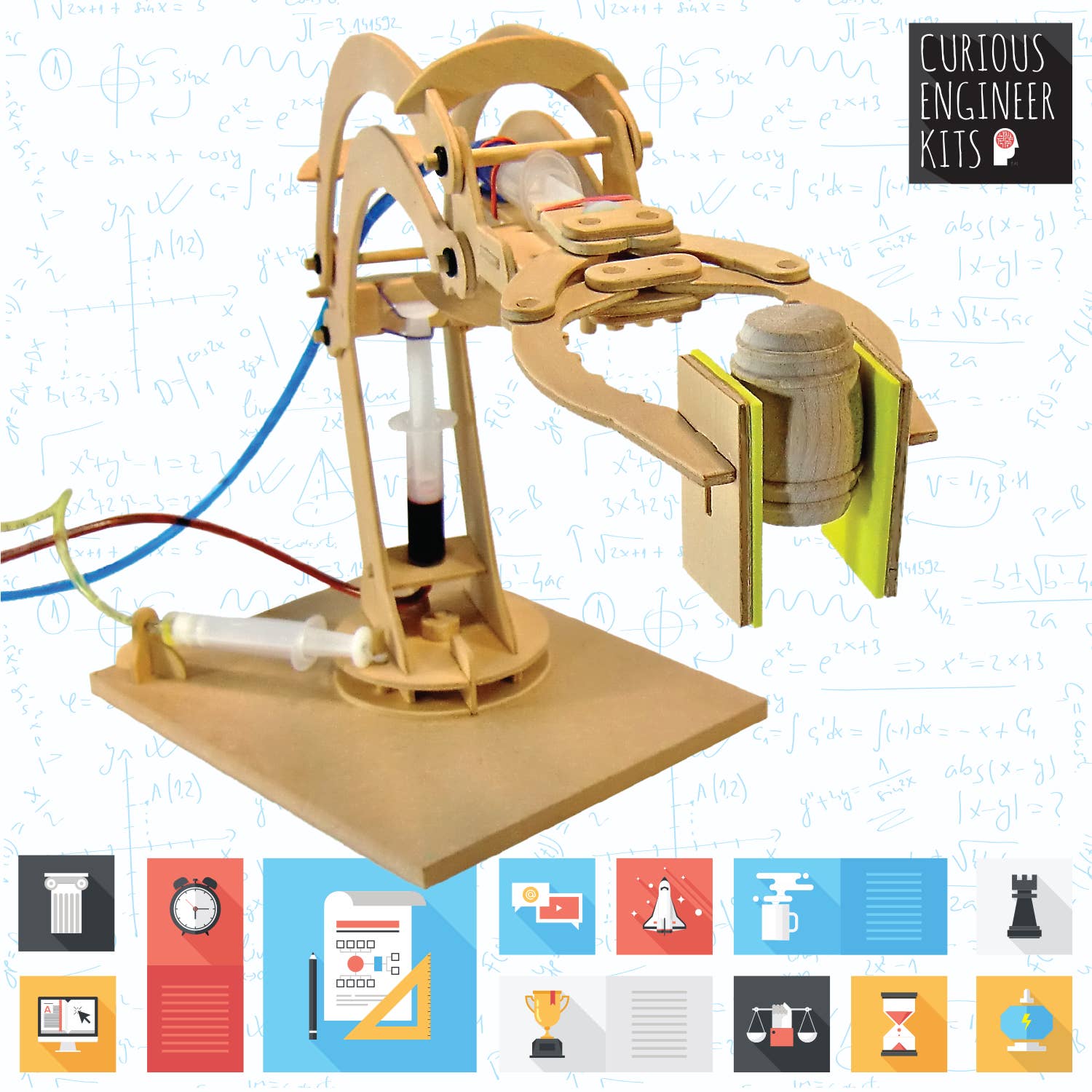 Robotic Arm Kit |  Wooden Engineering Model Building Kit