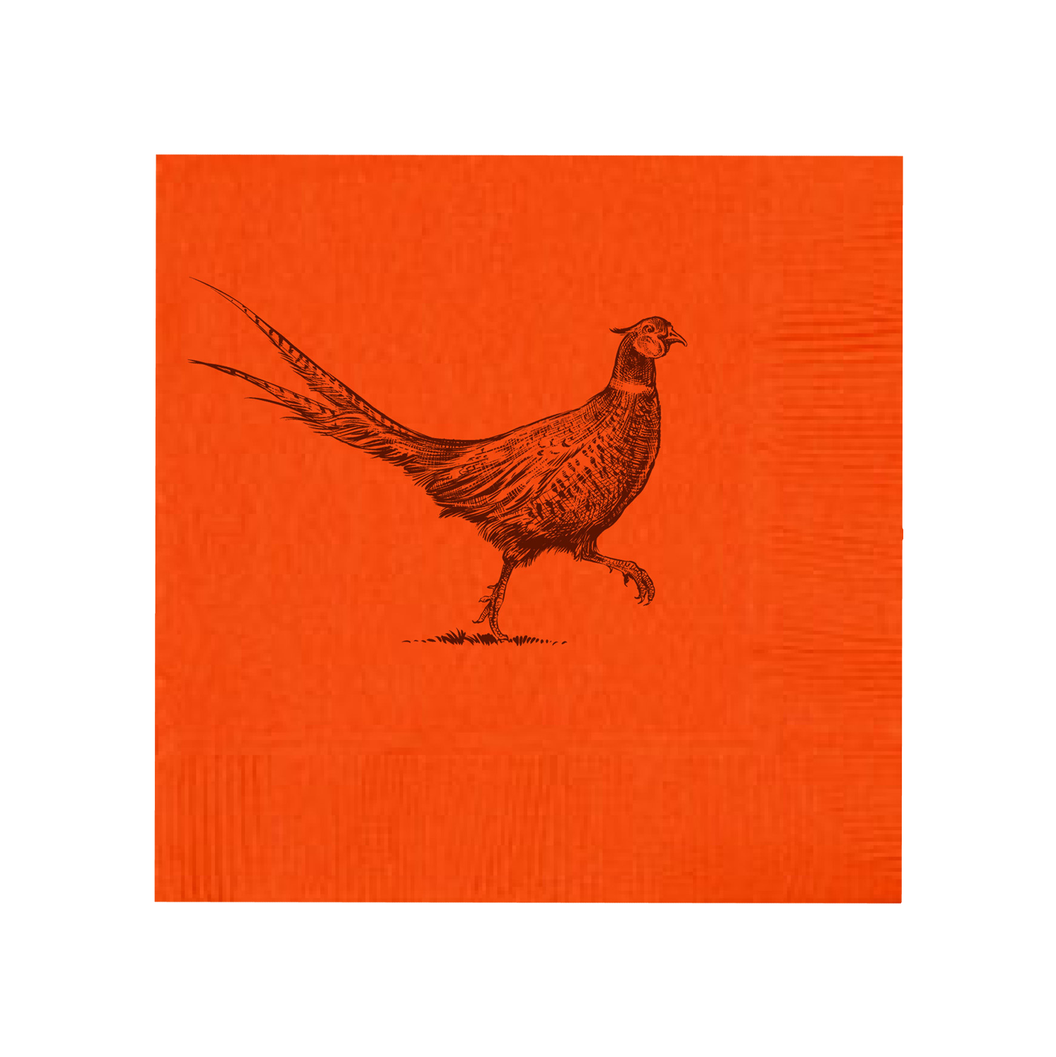 Pheasant Strut Orange Beverage Napkins
