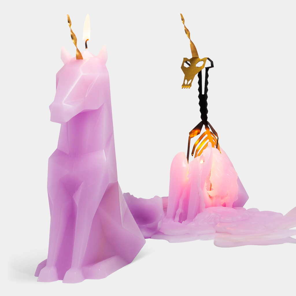 Unicorn Skeleton Candle