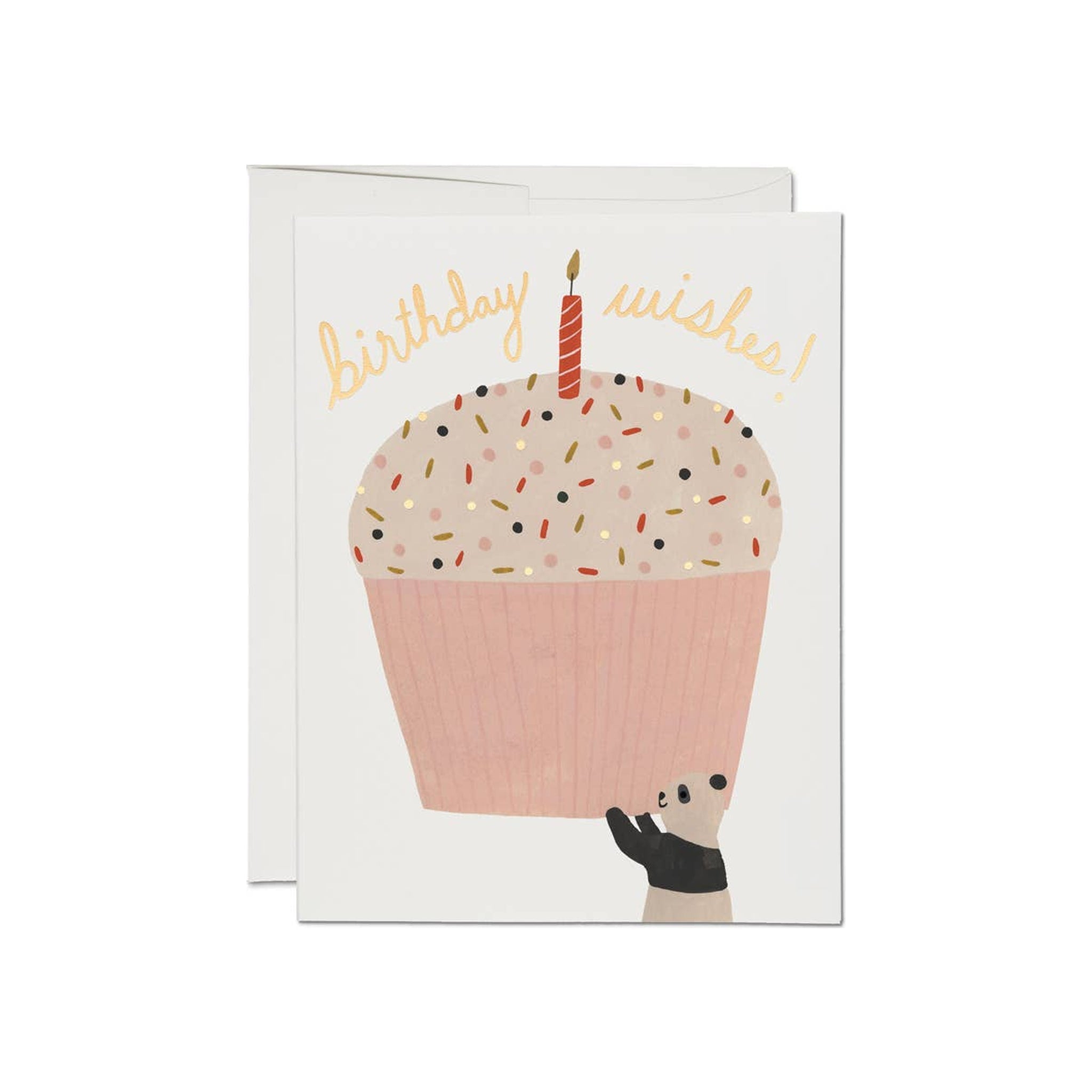 Panda Cupcake birthday greeting card