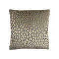 Cushion in taupe gold cut-velvet animal-spot jacquard fabric, square, front-facing