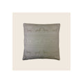 Cushion cover in sage green jacquard fabric with repeating horse and botanical stripe pattern