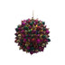 Holiday ball ornament clustered with multicolor metallic beads in purple, green, gold, and red