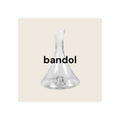 Decanter clear ribbed glass with angled spout and conical base